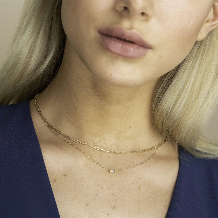 DPLAOPA 925 Sterling Silver Gold Solo trilioni Pave CZ zircone cuscino collana lunga catena pera Choker donne monete di lusso gioielli PlatiNum