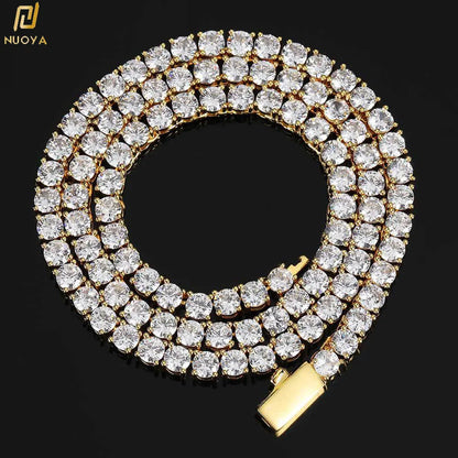 3Mm-5Mm Iced Out Bling 5A Cubic Zirconia1 Fila Collana a catena da tennis Uomo Gioielli Hip Hop 5A Collana da uomo e da donna Trasporto di goccia