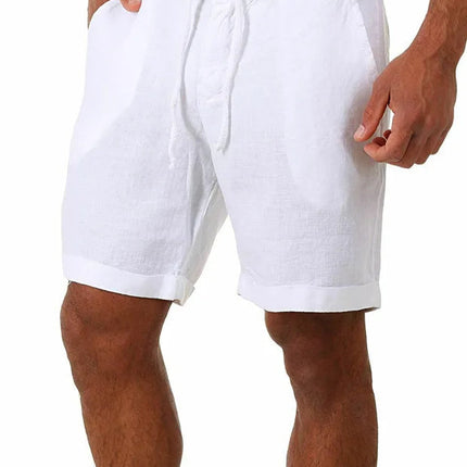 Nuovi uomini primavera tasche Casual pantaloni pantaloncini bottoni corti uomo Bodybuilding pantaloncini da uomo pantaloncini da corsa in lino di cotone bermuda platinumshop
