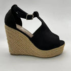 Soraia Shoes, Jute Wedge Sandals, Platform Sandals, Jute and ANEL Sandals for Women, Summer 2023, High Wedges with Ankle Closure, Wedges with Buckle Closure, wedges with the tip uncovered PlatiNum