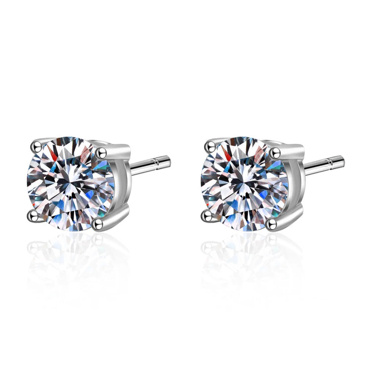 KNOBSPIN 2.0ct Moissanite Earrings for Women Lab Grown Diamond Ear Studs 925 Sterling Silver Fine Jewelry Gift PlatiNum