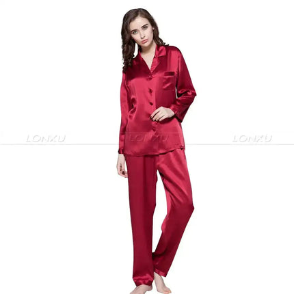 Pigiama da donna in raso di seta Set pigiama da pigiama Set da notte Loungewear S,M, L, XL, 2XL, 3XL Plus Solid _ _ adatto a tutte le stagioni platinumshop