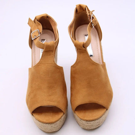 Soraia Shoes, Jute Wedge Sandals, Platform Sandals, Jute and ANEL Sandals for Women, Summer 2023, High Wedges with Ankle Closure, Wedges with Buckle Closure, wedges with the tip uncovered PlatiNum