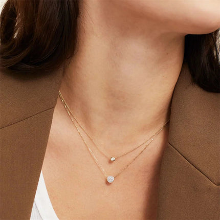 DPLAOPA 925 Sterling Silver Gold Solo trilioni Pave CZ zircone cuscino collana lunga catena pera Choker donne monete di lusso gioielli PlatiNum