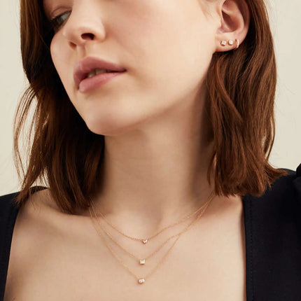 DPLAOPA 925 Sterling Silver Gold Solo trilioni Pave CZ zircone cuscino collana lunga catena pera Choker donne monete di lusso gioielli PlatiNum
