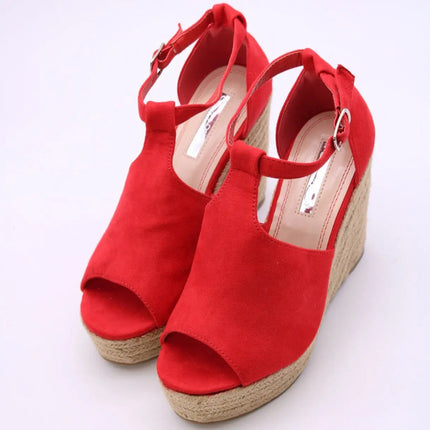 Soraia Shoes, Jute Wedge Sandals, Platform Sandals, Jute and ANEL Sandals for Women, Summer 2023, High Wedges with Ankle Closure, Wedges with Buckle Closure, wedges with the tip uncovered PlatiNum