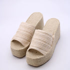 Soraia Shoes Women's Platform Sneakers Open Toe and Open Heel Wedge Sandals Summer High Heel Espadrilles Jute Shoes Summer Fashion Young Fashion PlatiNum