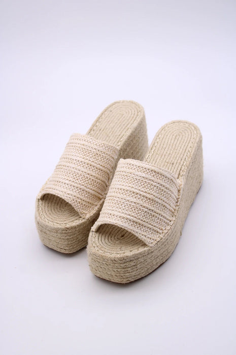 Soraia Shoes Women's Platform Sneakers Open Toe and Open Heel Wedge Sandals Summer High Heel Espadrilles Jute Shoes Summer Fashion Young Fashion PlatiNum