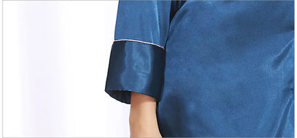 Camicia da notte a maniche lunghe da notte camicia da notte in raso con bottoni sul davanti pigiama per donna