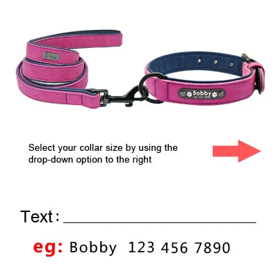 VIP-Link-Customized-Dogs-Collars-Personalized-Padded-Collar-Leather-Dog-Walking-Leash-For-Small-Medium-Large - platinumshop