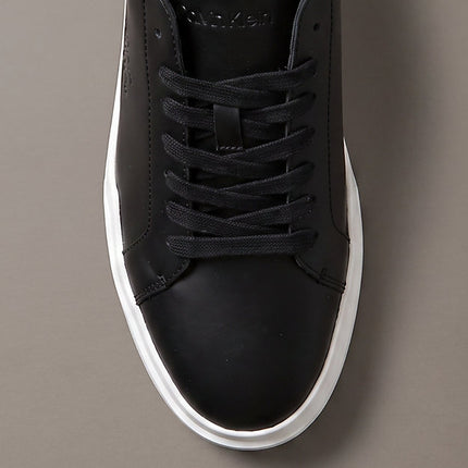 chunky sneakers ad alta trazione e resistenza in pelle black/white/black da uomini calvin klein