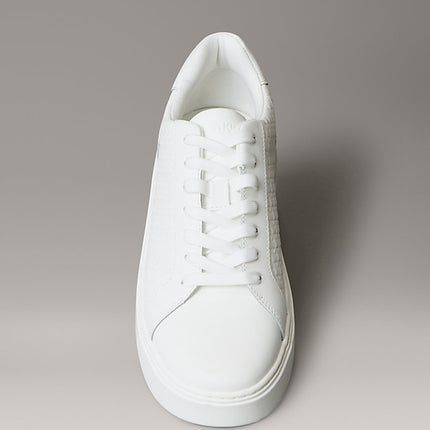 ck baseline - sneakers in pelle con logo triple bright white da uomini calvin klein