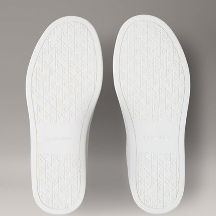 ck baseline - sneakers in pelle con logo triple bright white da uomini calvin klein