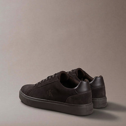 ck baseline - sneakers in camoscio con logo fudge/turkish coffee da uomini calvin klein