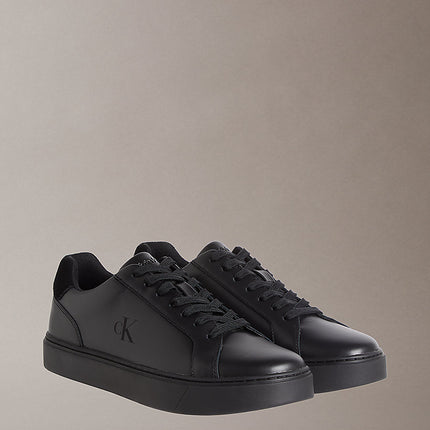 ck baseline - sneakers in pelle con logo triple black/black da uomini calvin klein