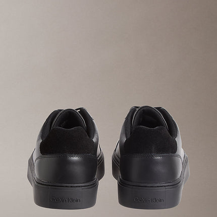 ck baseline - sneakers in pelle con logo triple black/black da uomini calvin klein