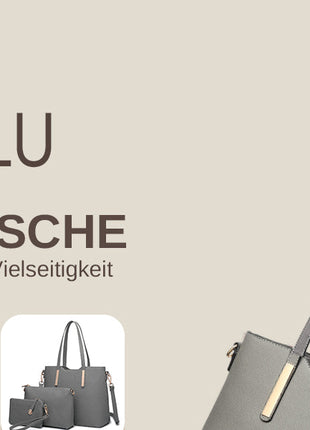 Miss Lulu WOMEN'S Shoulder bag Set 3 Piece Large Handle bag Carry bag Tote Bag Women handbag Comfortable PlatiNum