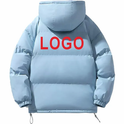 Thickened hooded cotton jacket autumn and winter new fashion warm flat jacket windproof jacket personalized LOGO customization